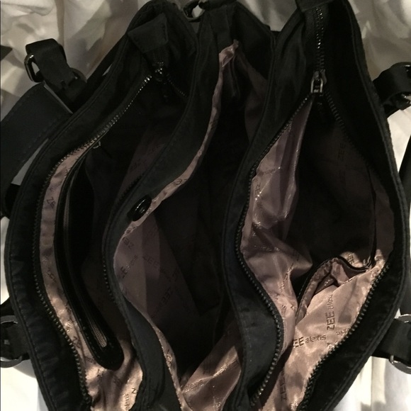 Black Metallic fabric handbag - Picture 3 of 3